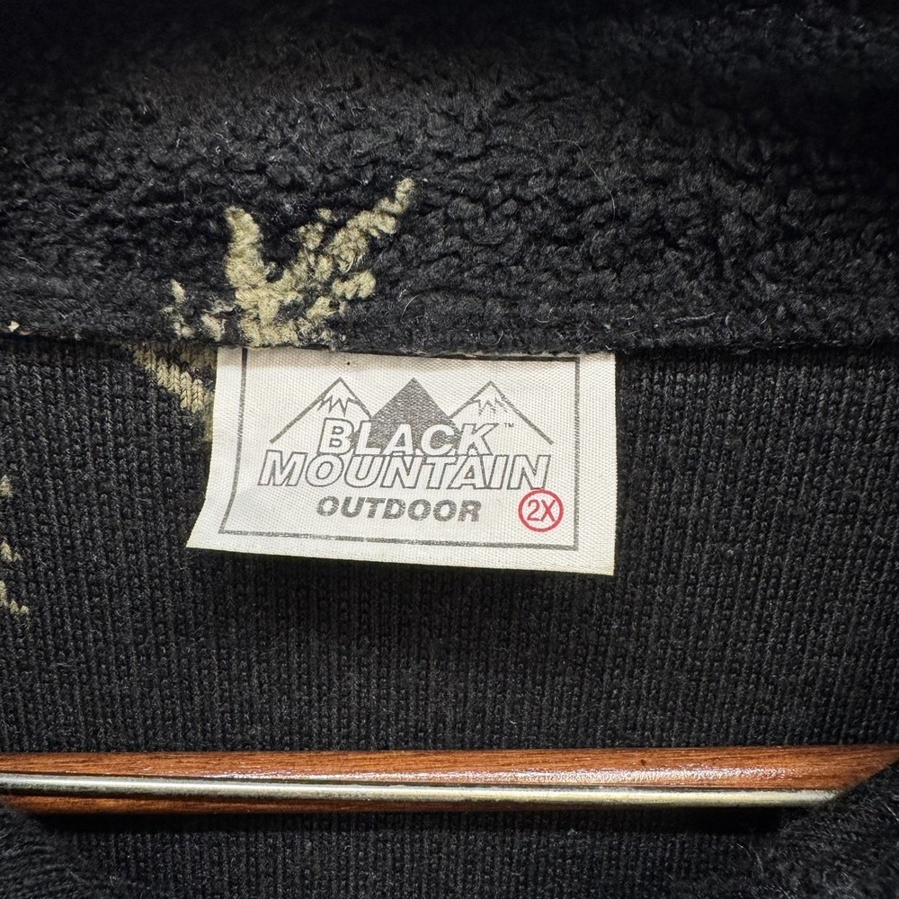 Vintage Black Mountain Outdoor Full Zip Fleece Jacket AOP Pinecone Oak Leaf M/L - Picture 3 of 8